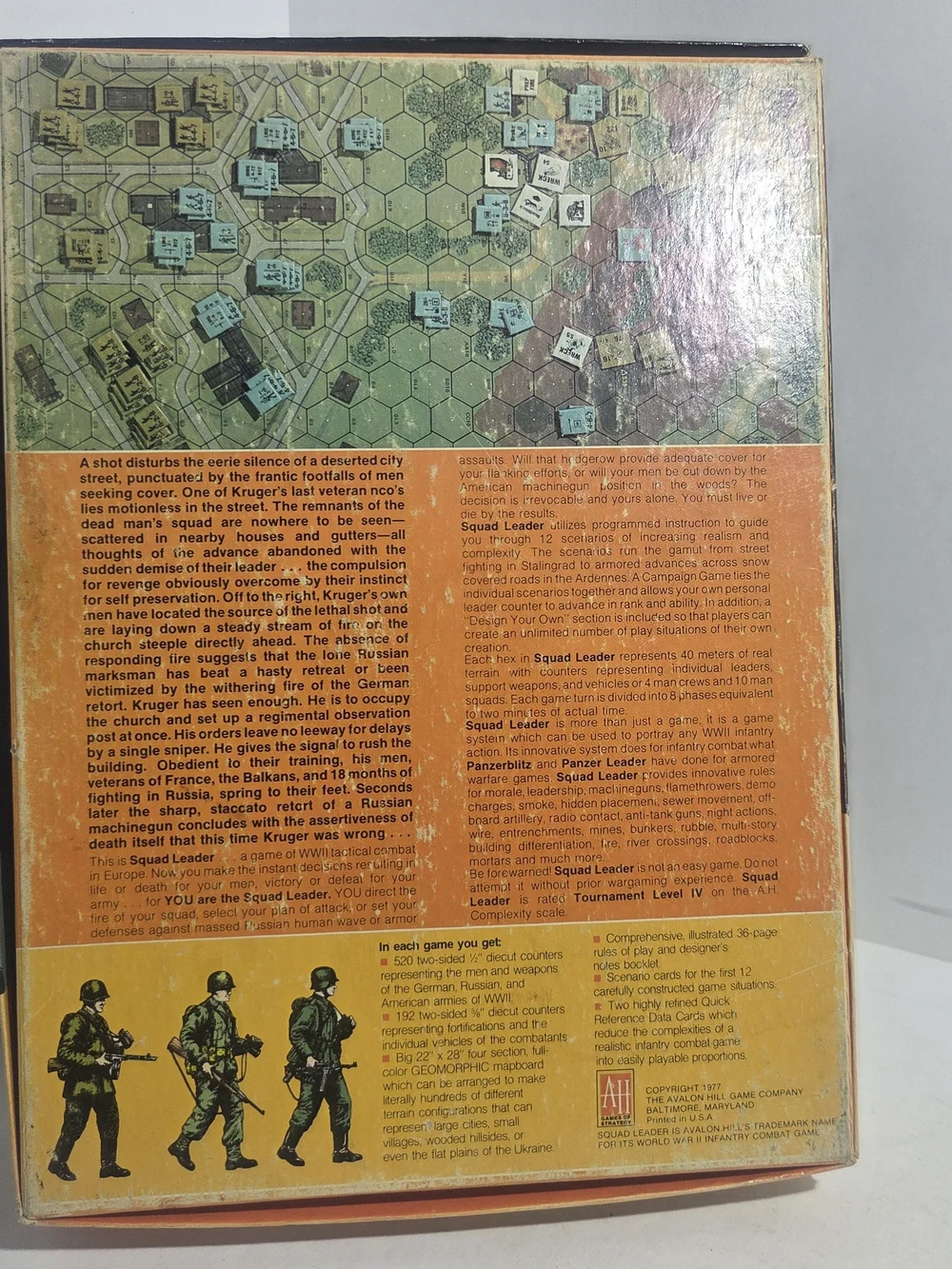 Vintage Squad Leader Board Game Avalon Hill 1977 4th Edition WWII Wargame